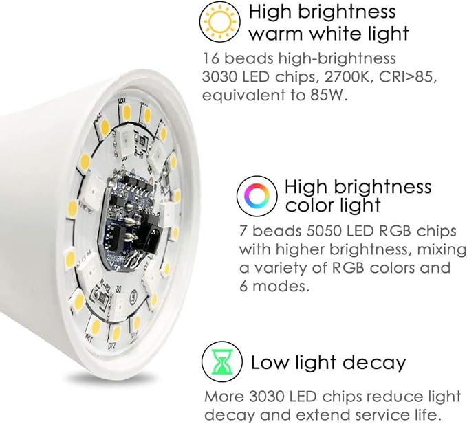 Chromotherapy Color Changing LED Light Bulb with Remote Control