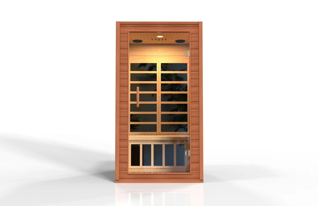 Dynamic "Avila" FAR Infrared Sauna Low EMF with Hemlock Wood