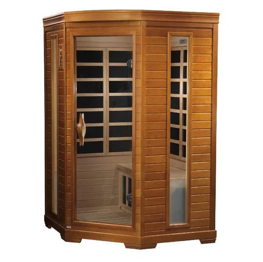 Dynamic Heming FAR Infrared Sauna Low EMF Corner Unit with Hemlock Wood