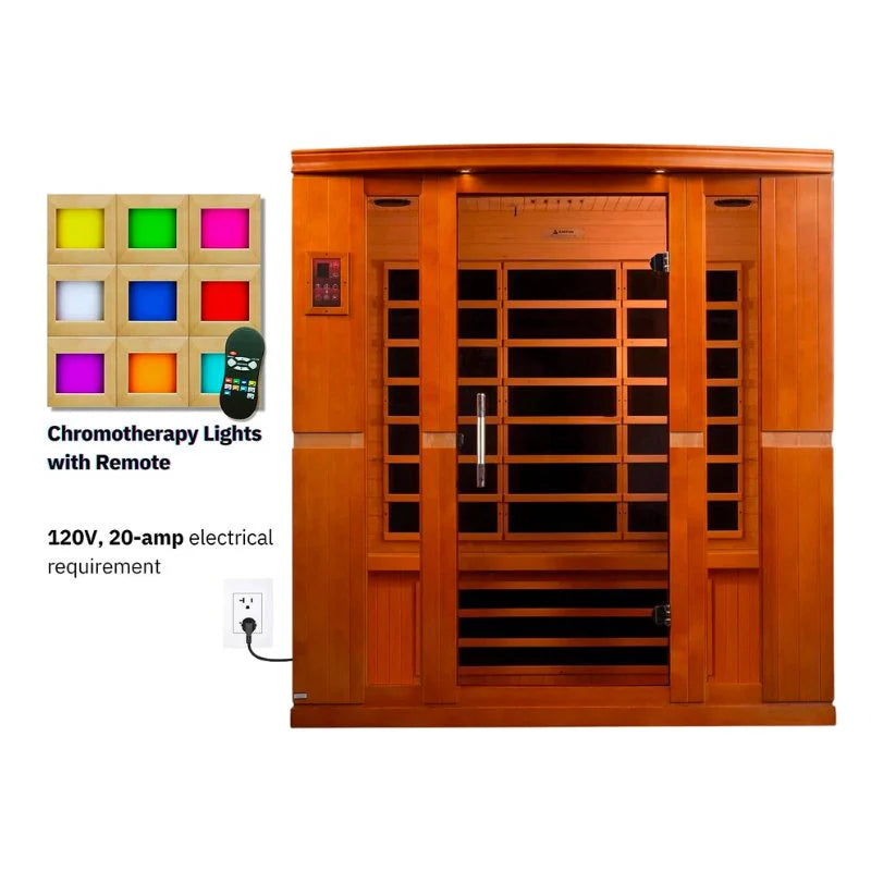 Dynamic Bergamo Infrared Sauna Low EMF with Hemlock Wood