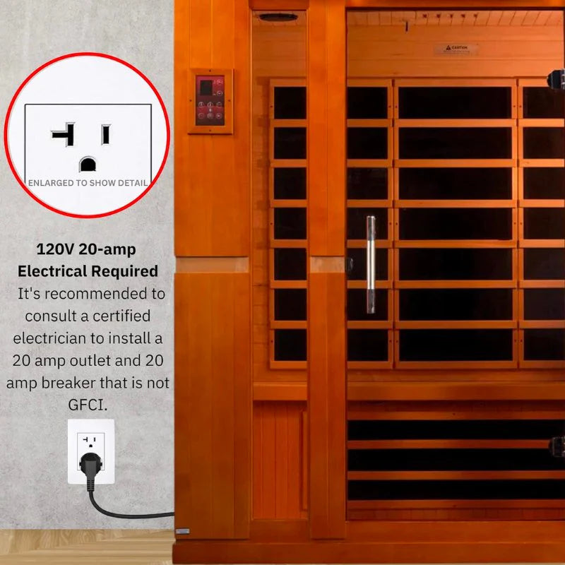 Dynamic Bergamo Infrared Sauna Low EMF with Hemlock Wood