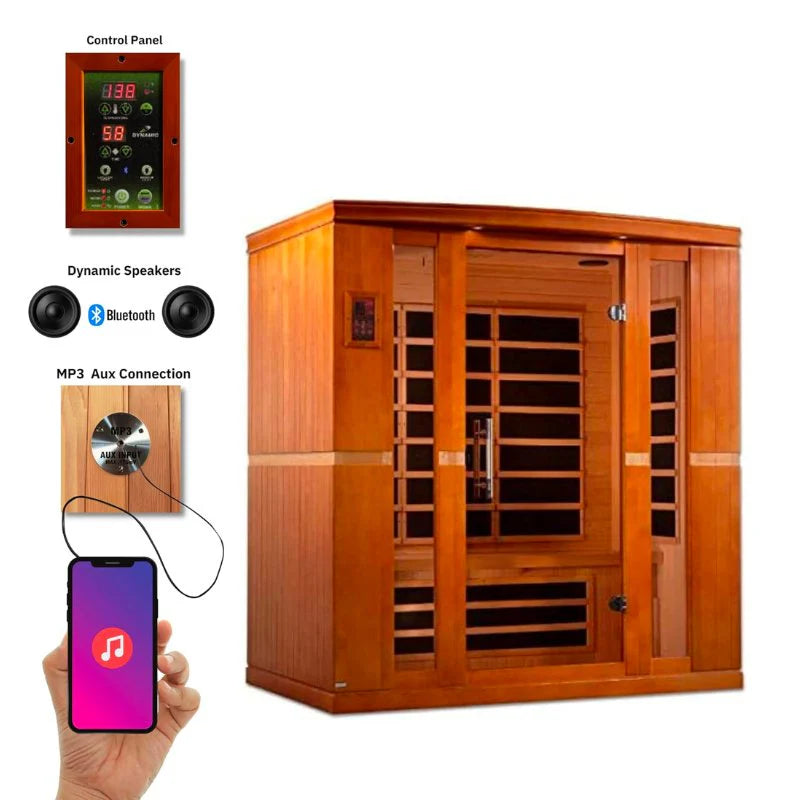 Dynamic Bergamo Infrared Sauna Low EMF with Hemlock Wood