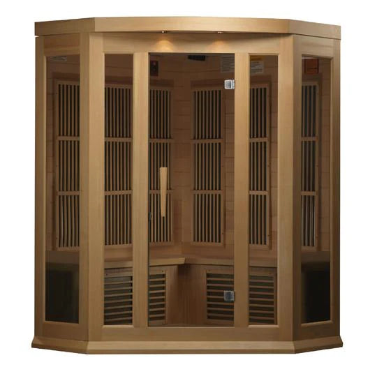 Maxxus FAR Infrared Sauna Low EMF Corner Unit with Hemlock Wood