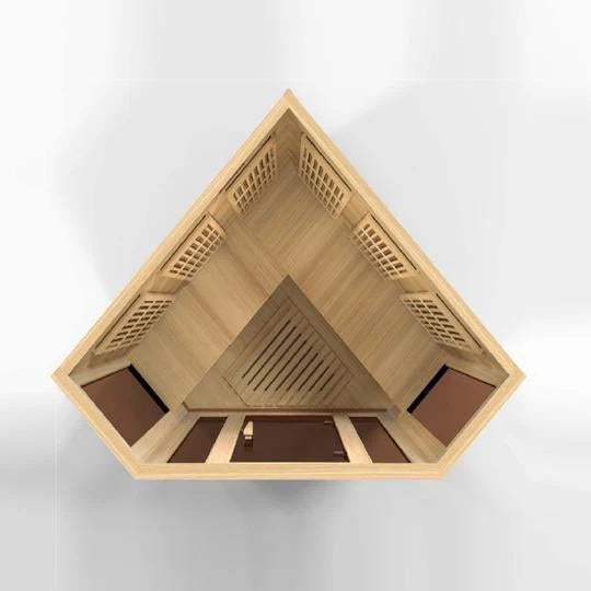 Maxxus FAR Infrared Sauna Low EMF Corner Unit with Hemlock Wood