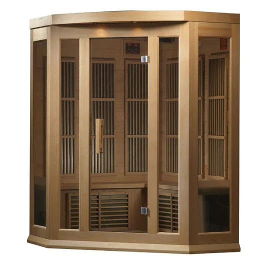 Maxxus FAR Infrared Sauna Low EMF Corner Unit with Hemlock Wood